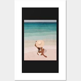 Summer vibes, Woman, Hat, Mid century art Posters and Art